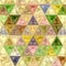 Pastel colors shining kaleidoscope in triangles mosaic