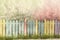 Pastel colors of spring wooden fence illustration generative ai