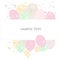 Pastel colour ballons greeting with confetti vector