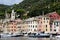 Pastel-coloured houses, Portofino, Genoa, Italy