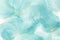 Pastel cyan mint liquid marble watercolor background with white lines and brush stains. Teal turquoise marbled alcohol