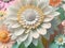 pastel daisy flowers art paper cut style background