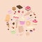 Pastel dessert and baking tools banner