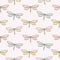 Pastel dragonflies repeat pattern design