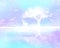 Pastel dream cloud landscape painting style, galaxy sky