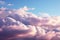 Pastel dreams Cumulus clouds create a tranquil pink purple cloudscape