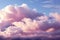 Pastel dreams Cumulus clouds create a tranquil pink purple cloudscape