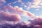 Pastel dreams Cumulus clouds create a tranquil pink purple cloudscape