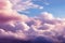 Pastel dreams Cumulus clouds create a tranquil pink purple cloudscape