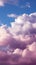 Pastel dreams Cumulus clouds create a tranquil pink purple cloudscape