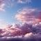 Pastel dreams Cumulus clouds create a tranquil pink purple cloudscape