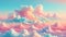 Pastel Dreamscape: Serene Cloudscape at Sunset, AI Generated