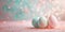 Pastel Easter eggs adorned with glitter, amidst a confetti shower, suggesting joy. Suited for vibrant, playful holiday