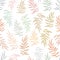 Pastel foliage seamless pattern. Floral background with branches and leaves