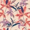 Pastel Forest seamless pattern vector beautiful botanical leaves in the illustration design for fashion,fabric,wallpaper, and