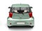 Pastel green small urban compact car - tail view