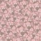 Pastel hand drawing pink flowers seamless pattern