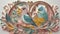 Pastel Harmony: HD Wallpaper of Birds and Flowers