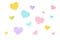 Pastel heart shape paper cut background