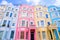 Pastel houses of Notting Hill, London, England