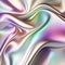 Pastel iridescent abstract shiny plastic silk or satin wavy background. Generative AI