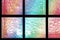 Pastel Isolated rainbow gradient colors light transparent square mirror glass block cube