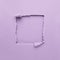 Pastel lavender purple torn paper square frame.Background of the gap openings with copy space for text