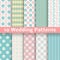 Pastel loving wedding vector seamless patterns