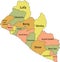 Pastel map of Liberia