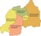 Pastel map of Rwanda