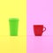 Pastel minimal creative design two type of coffee cup.