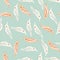 Pastel palette seamless pattern with hand drawn random beige and white cockatoo print