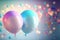 Pastel party balloons. Generative Ai