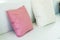 pastel pillow on sofa