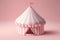 Pastel pink 3D circus tent with a dreamy vibe.