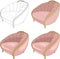 Pastel pink armchair four different ways vector illustration.