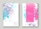 Pastel pink cyan explosion paint splatter artistic cover design.