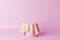 Pastel pink cylinder podium or pedestal for products or advertising with cloth. 3D rendering