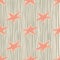Pastel pink new year star cookies silhouettes seamless pattern. Doodle delicious bakery ornament on grey stripped background