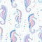 Pastel Pink Seahorses Drawing Detailed For Girls