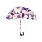 Pastel Polygonal Pattern with Umbrella on a white background. Vector Illustration. Abstract polygonal umbrella. Low poly style