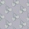 Pastel purple cherry seamless pattern. Outline berries on creative backdrop. Simple design