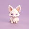 Pastel purple icon of a 3d tiny cute fox