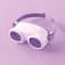 Pastel purple icon of a 3d tiny cute VR glasses