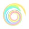 Pastel rainbow colors vector round swirl paint wave