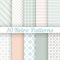 Pastel retro different vector seamless patterns