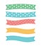 Pastel ribbon banner set. vector illustration