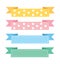 Pastel ribbon banner set. vector illustration