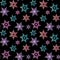 Pastel snowflakes pink blue purple winter on black background pa