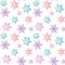 pastel snowflakes pink blue purple winter pattern seamless vector